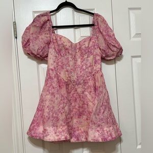 Bardot Kiah Corset Pink Mini Dress Size L
